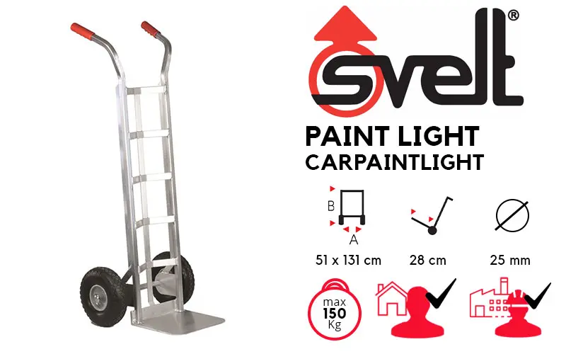 Svelt Paint Light CARPAINTLIGHT - Chariot pour pots et barils de peinture Décret législatif 206/2005