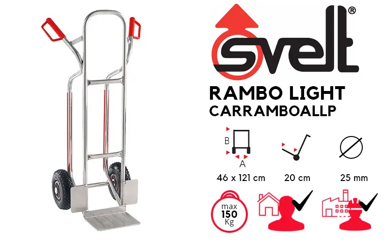 Svelt HulkP Alu CARHULKPALUP - Chariot à colis professionnel en aluminium Décret législatif 206/2005