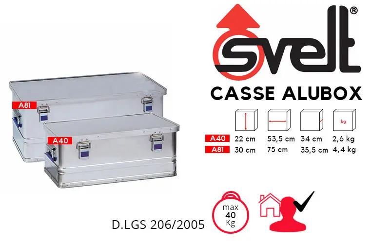 Svelt ALUBOX A40 et A81 - Valise en aluminium pour le transport et le stockage