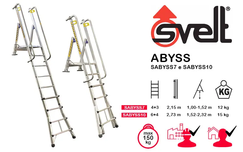 Svelt ABYSS SABYSS7 SABYSS10 - Échelle télescopique pour chantier