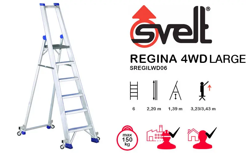 Svelt Regina 4WD LARGE SREGILWD06 - Échelle professionnelle avec roues autofreinantes