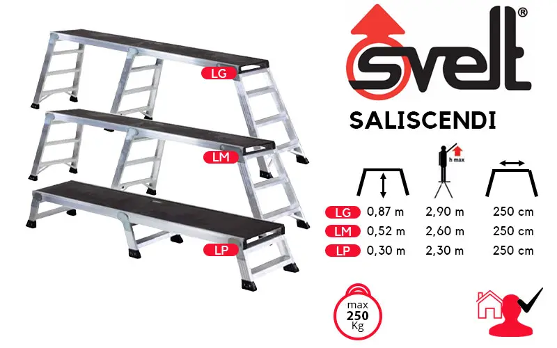 Svelt Saliscendi G/M/P/MG 180 - Plateforme pliante spéciale 1 ou 3 marches