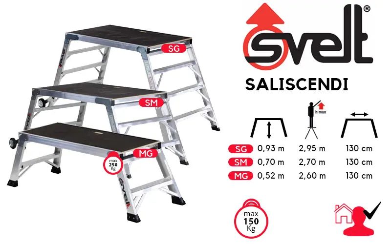 Svelt Saliscendi LP/LM/LG - Plateforme Spéciale Repliable de 1 à 3 marches