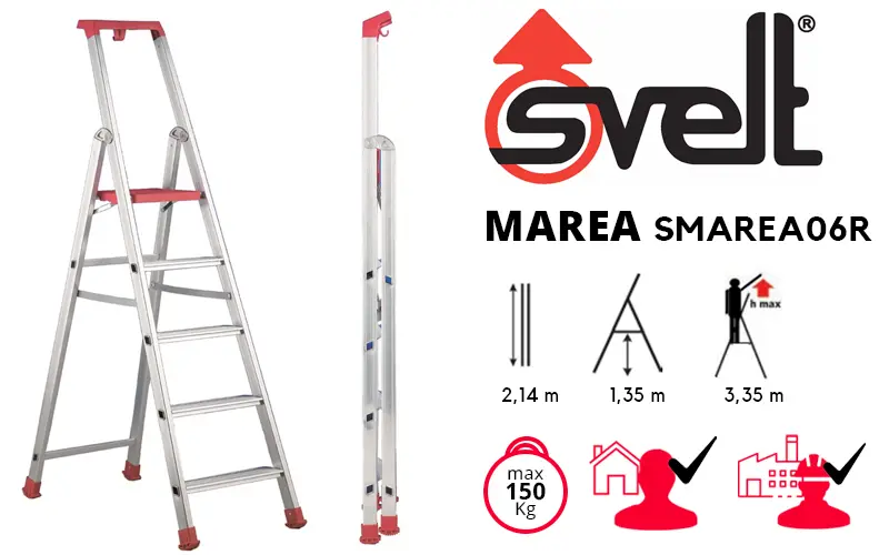 Svelt Marea SMAREA06R - Échelle double en aluminium avec parapet