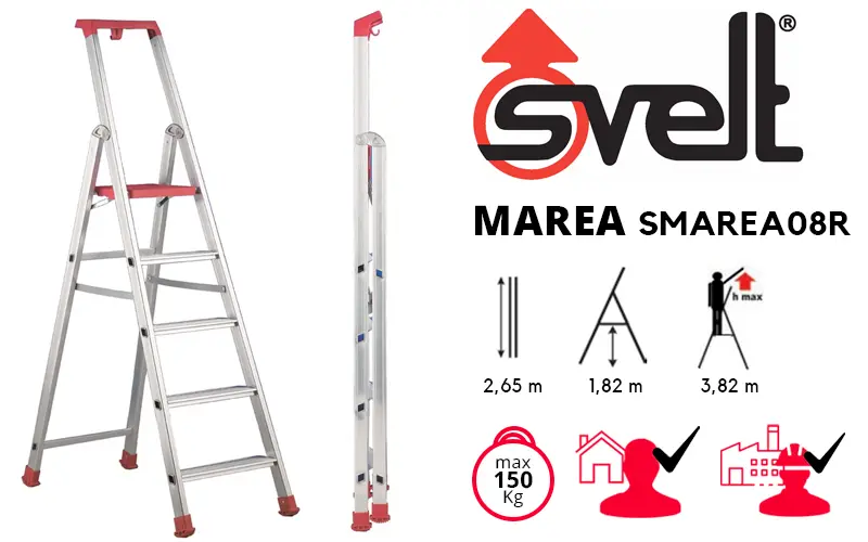 Svelt Marea SMAREA07R - Échelle double en aluminium avec parapet