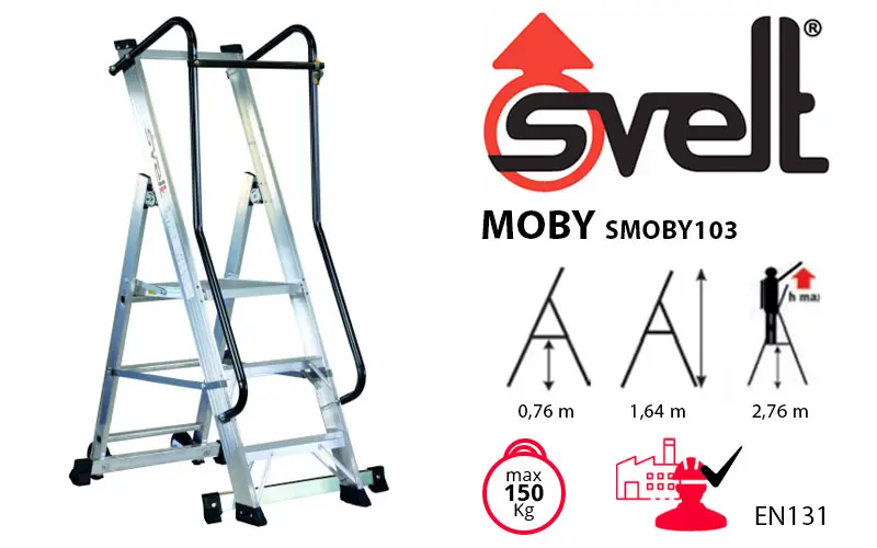 Svelt Moby SMOBY103 - Échelle avec main courante et barre de fermeture arrière
