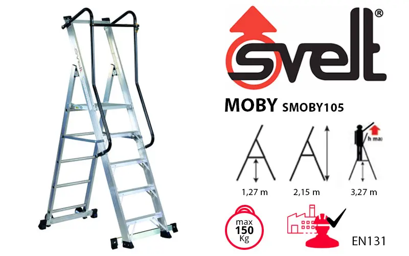 Svelt Moby SMOBY105 - Échelle avec main courante pour usage intensif et professionnel