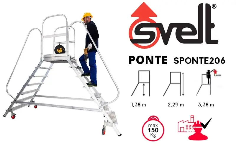 Svelt Ponte SPONTE206 - Échelle de pont professionnelle avec parapet