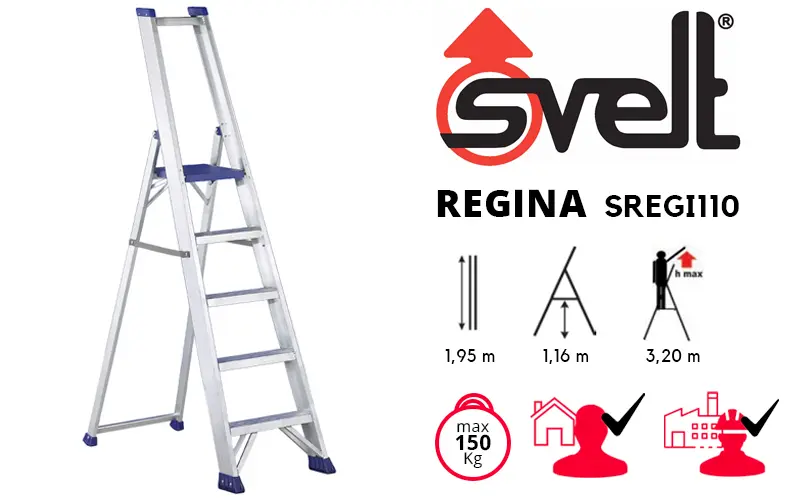 Échelle double professionnelle en aluminium à 5 marches Svelt Regina SREGI110