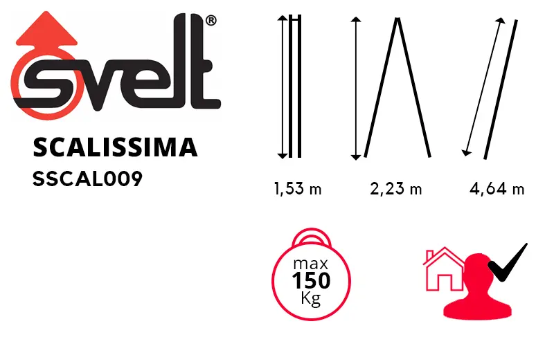 Échelle télescopique multiposition Svelt Scalissima SSCAL008/A - UNI EN131