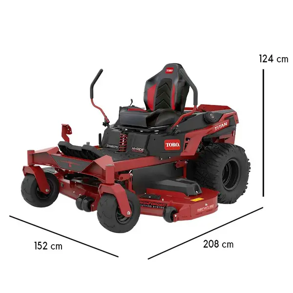 Toro Titan ZXM6075 - Tondeuse autoportée à rayon de braquage zéro de 152 cm