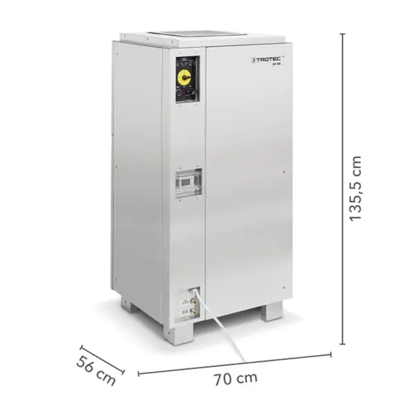 Trotec DH 160 BX ES - Déshumidificateur en acier inoxydable avec pompe à condensation intégrée 245 L/24 h