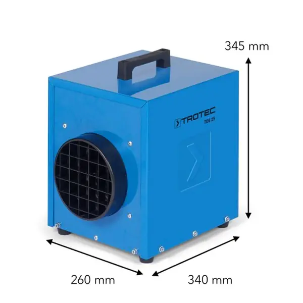 Dimensions du radiateur Trotec TDE 25 V2