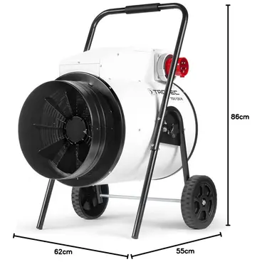 Dimensions du réchauffeur d'air industriel Trotec TDS 120 R