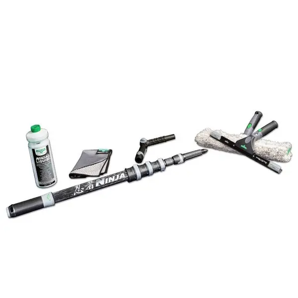 Kit de nettoyage de vitres 6 en 1 Unger ErgoTec NINJA AKN19 avec tige en carbone