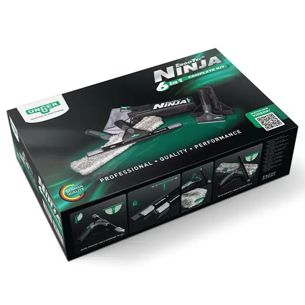 Unger ErgoTec NINJA AKN14 - Kit de nettoyage de vitres professionnel 6 en 1