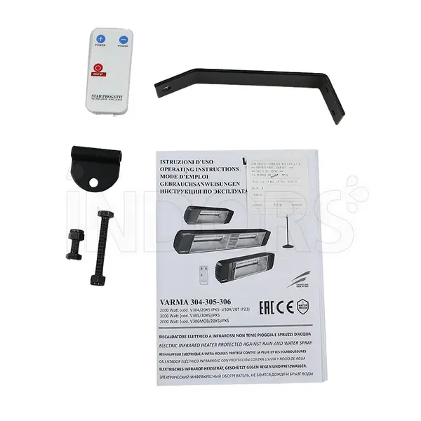 Varma V304/20T - Lampe chauffante infrarouge 2 kW avec télécommande