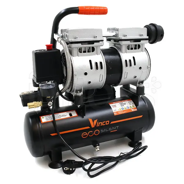 Vinco 60702 - Compresseur silencieux sans huile 1 CV