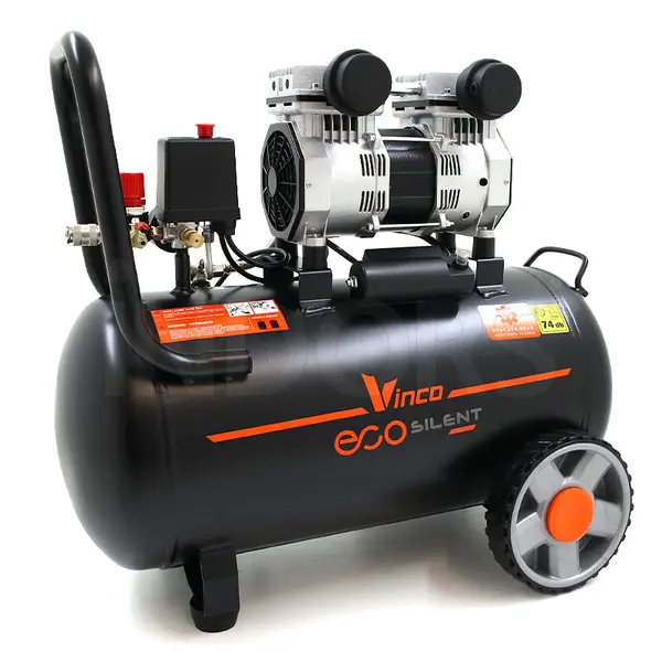 Vinco 60703 - Compresseur silencieux sans huile de 1,5 CV