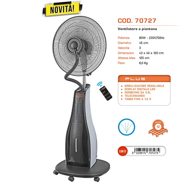Vinco 70727 - Ventilateur nébuliseur