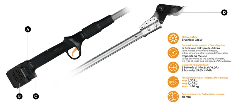 Ciseaux électroniques sans fil Volpi KV 81 - MM32