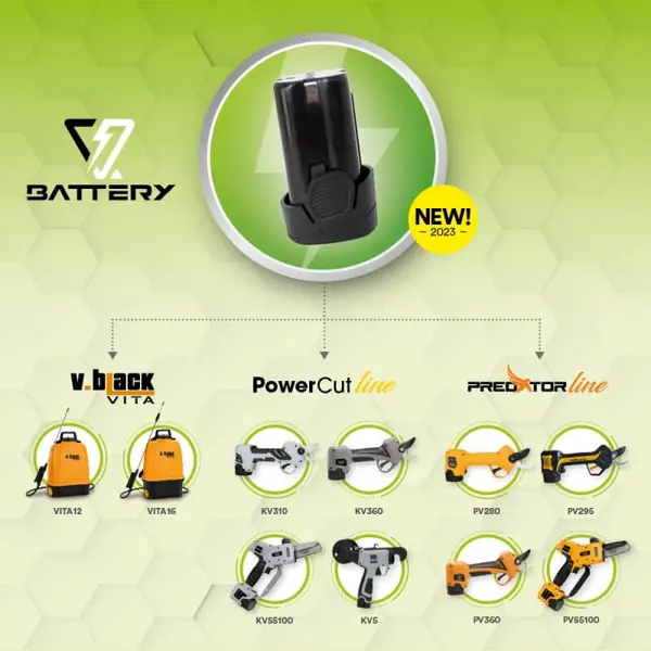 Volpi WBLI2000 - Batterie de rechange pour sécateurs et pulvérisateurs