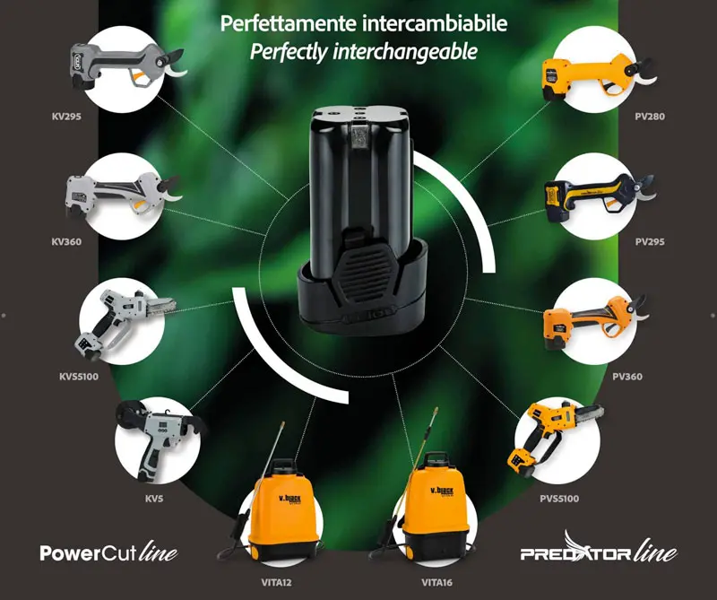 Volpi WBLITA20 - Batterie de rechange pour sécateurs et pulvérisateurs