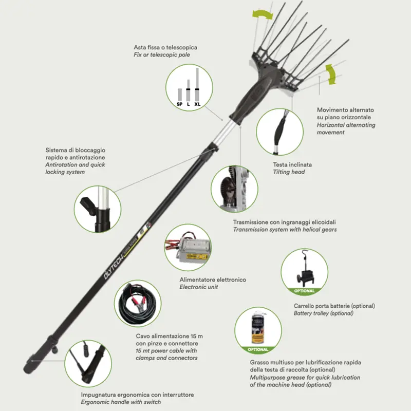 Volpi Olytech Super Power 555XL - Vibreur professionnel 12/24 V pour olives