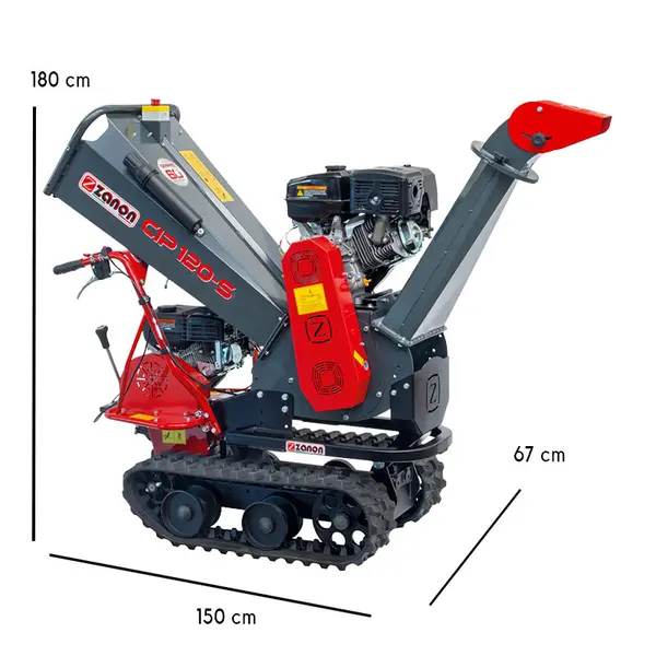 Broyeur de branches chenillé Zanon CIP 120-S Cingo - Loncin 14 HP