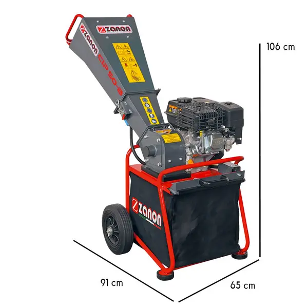 Broyeur à bois à essence Zanon CIP 50-B avec moteur Loncin de 7 CV