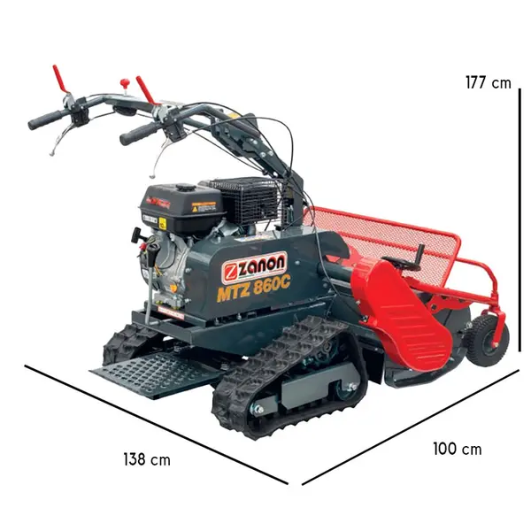 Dimensions de la débroussailleuse à fléaux Zanon MTZ 860C